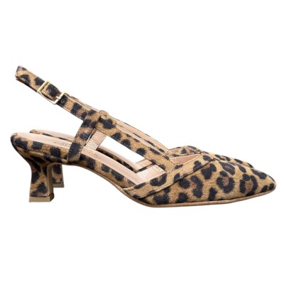 slingback Sole in camoscio maculato