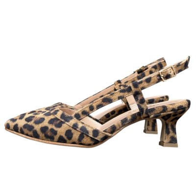 slingback Sole in camoscio maculato