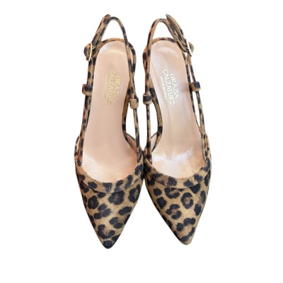 slingback Sole in camoscio maculato