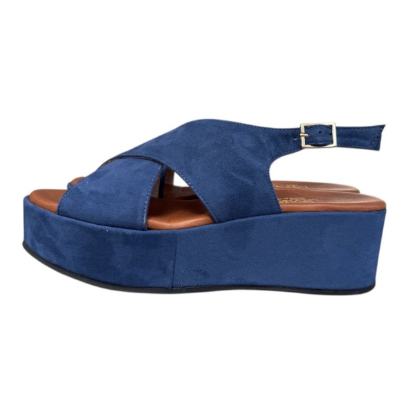 sandalo Easy in camoscio blu