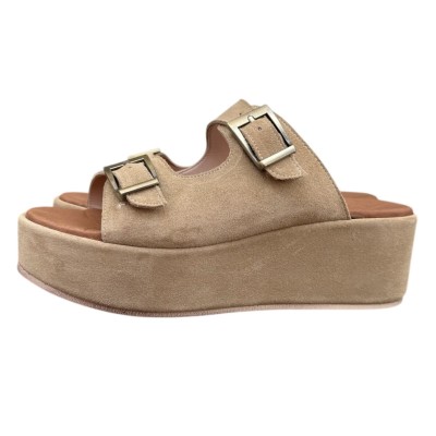 sandalo Creta in camoscio beige