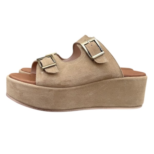 sandalo Creta in camoscio beige