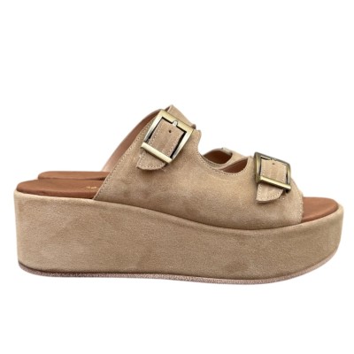 sandalo Creta in camoscio beige