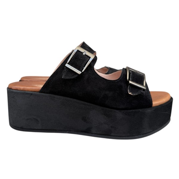 sandalo Chill in camoscio nero