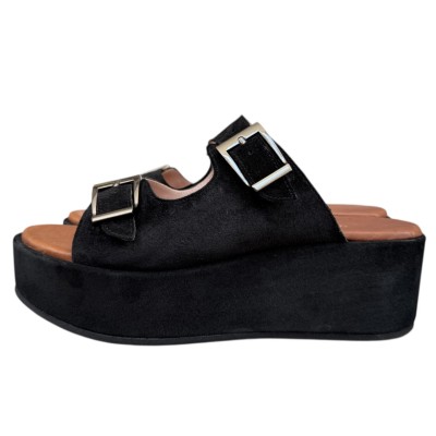 sandalo Chill in camoscio nero