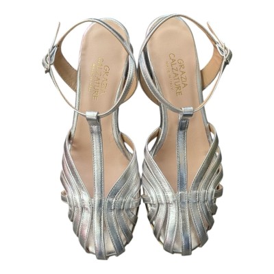 sandalo Zante in pelle argento