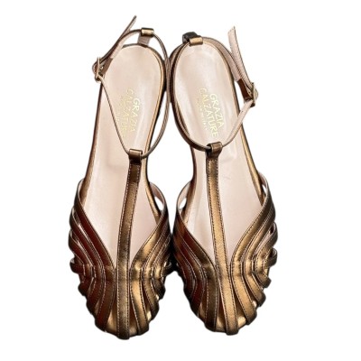 sandalo Atene in pelle bronzo