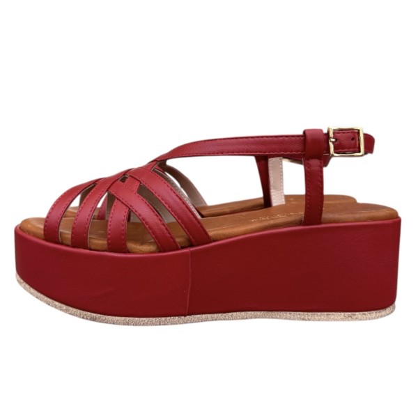 sandalo Nizza in pelle rossa