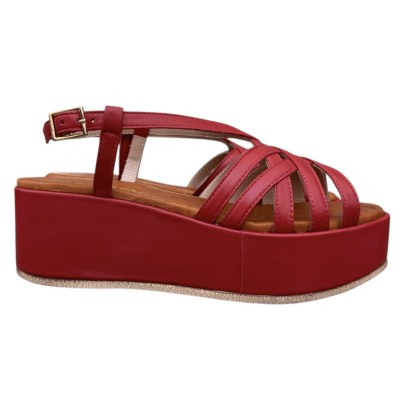 sandalo Nizza in pelle rossa
