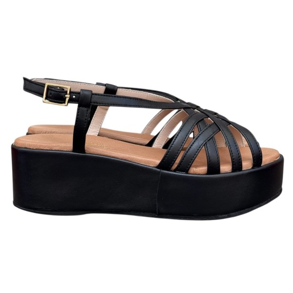 sandalo Nizza in pelle nero
