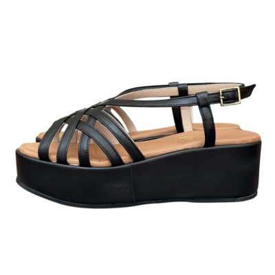 sandalo Nizza in pelle nero