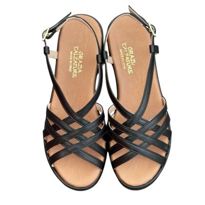 sandalo Nizza in pelle nero