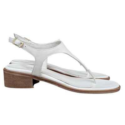 infradito Sharm in pelle bianco