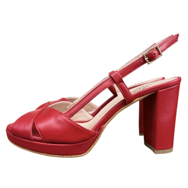 sandalo Jennyfer in pelle rosso