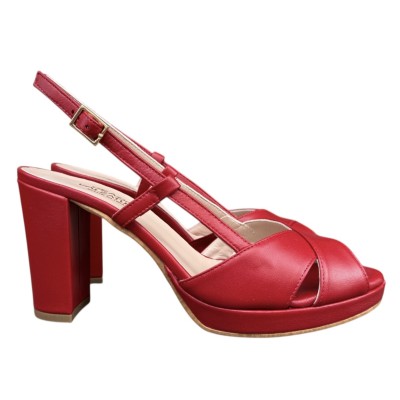sandalo Jennyfer in pelle rosso
