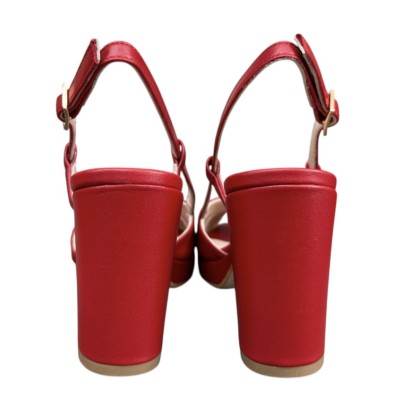 sandalo Jennyfer in pelle rosso