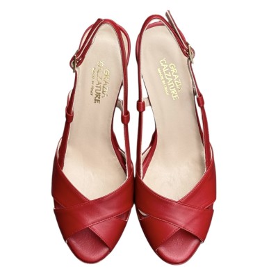 sandalo Jennyfer in pelle rosso