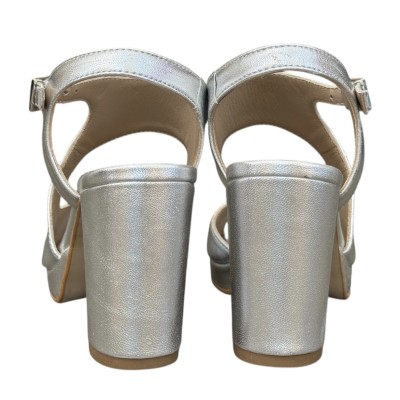 sandalo Rosi in pelle argento