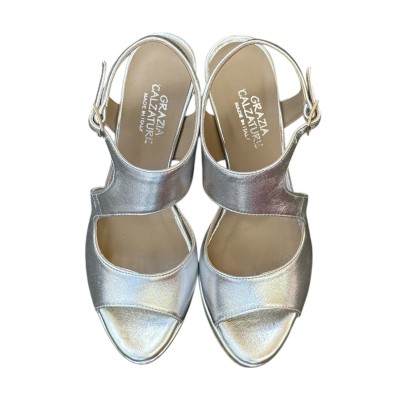 sandalo Rosi in pelle argento