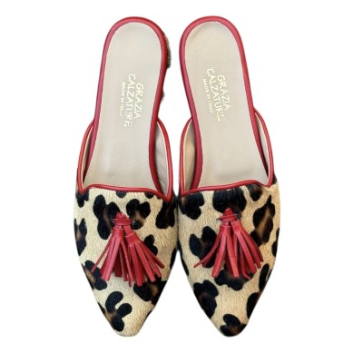 sabot Anna in pelle animalier