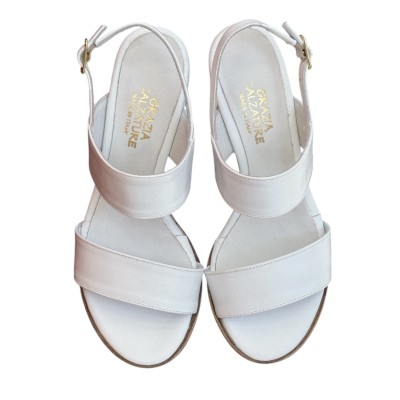 sandalo Taormina in pelle bianco