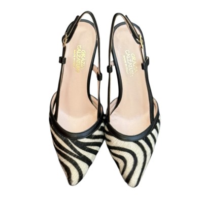 slingback Sole in pelle animalier  zebrata
