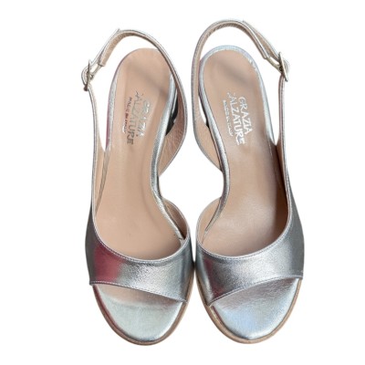sandalo Rodi in pelle argento