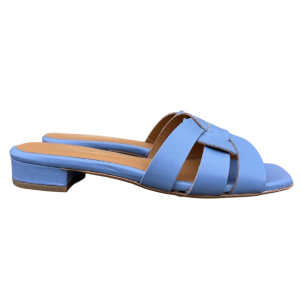 ciabatta Dory in pelle azzurra