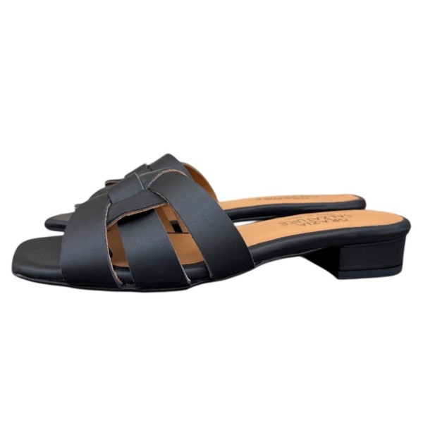 ciabattina Dory in pelle nera