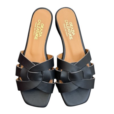 ciabattina Dory in pelle nera