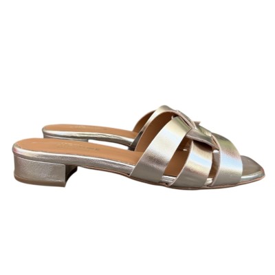 ciabattina Dory in pelle platino