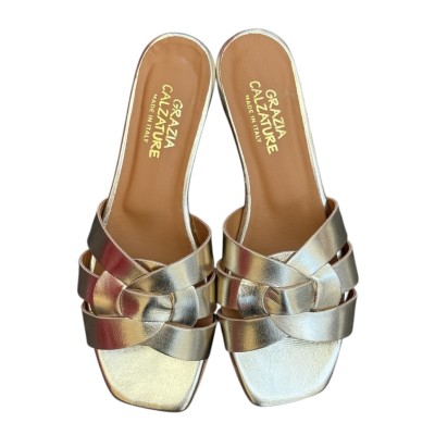 ciabattina Dory in pelle platino