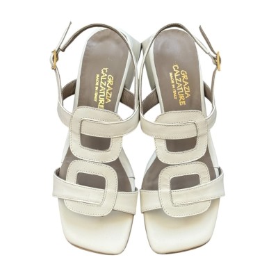 sandalo Desiree in pelle bianco
