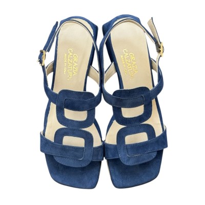 sandalo Desiree in camoscio blu