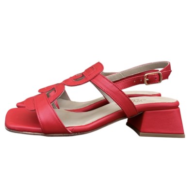 sandalo Desiree in pelle rossa