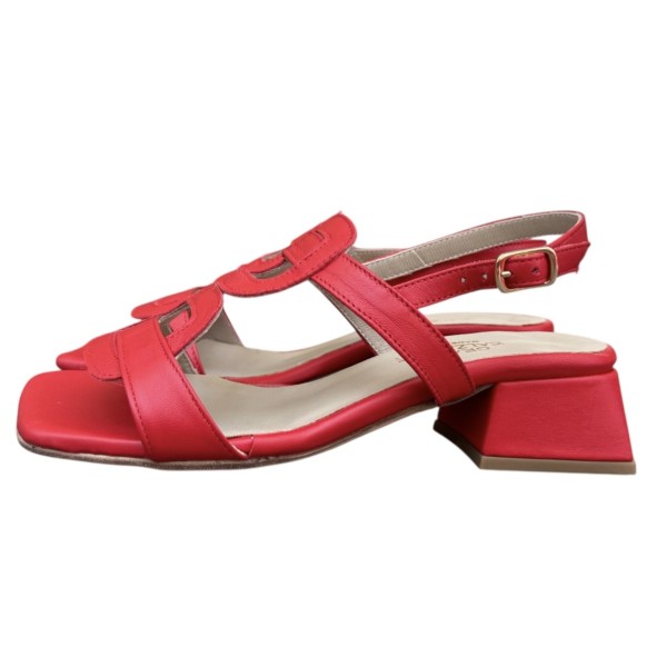 sandalo Desiree in pelle rossa