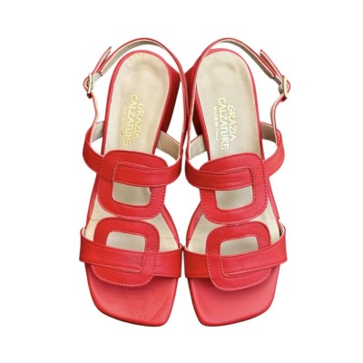 sandalo Desiree in pelle rossa