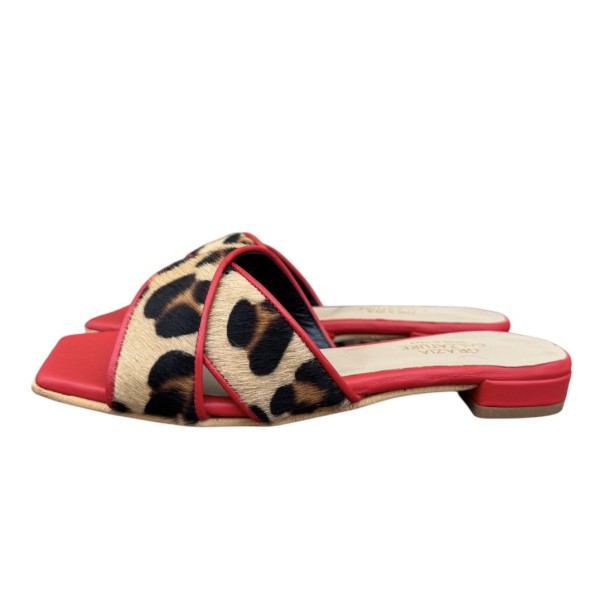 ciabattina Ibiza in pelle animalier
