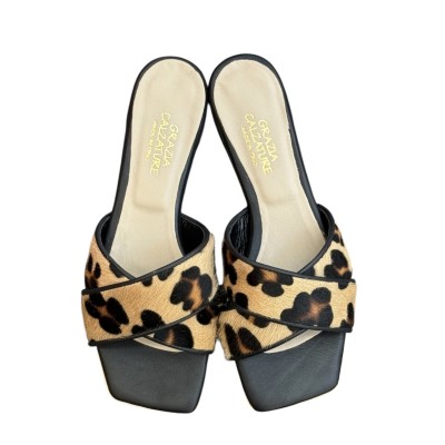 ciabattina Ibiza in pelle animalier