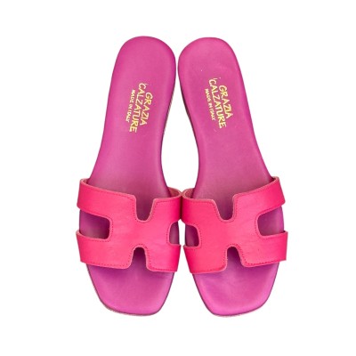 ciabattina Lolita in pelle fucsia