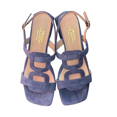 sandalo Desiree in camoscio blu