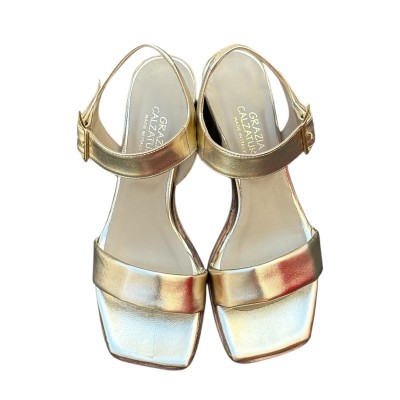sandalo Perla in pelle platino