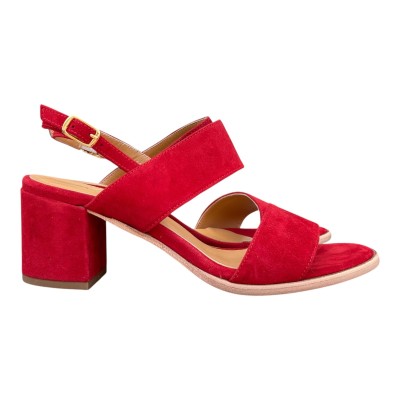 sandalo Taormina in camoscio rosso