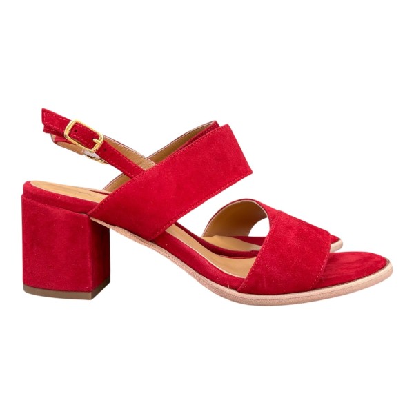 sandalo Taormina in camoscio rosso