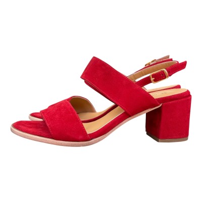 sandalo Taormina in camoscio rosso