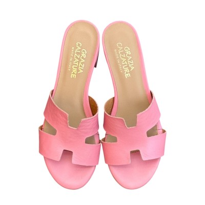 scalzatina Elba in pelle rosa