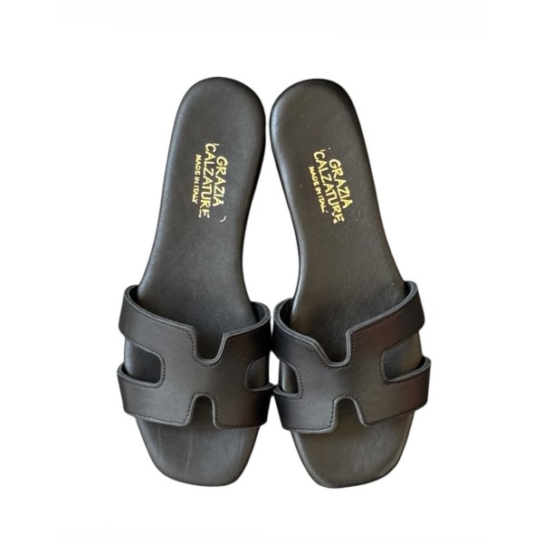 ciabatta Lolita in pelle nera