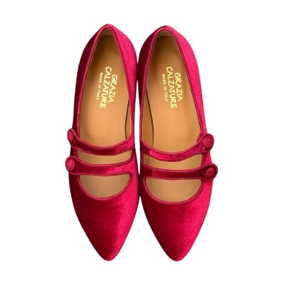 ballerina Katia in velluto bordeaux