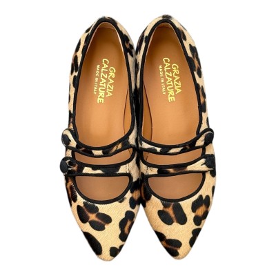 ballerina Katia in pelle animalier maculato