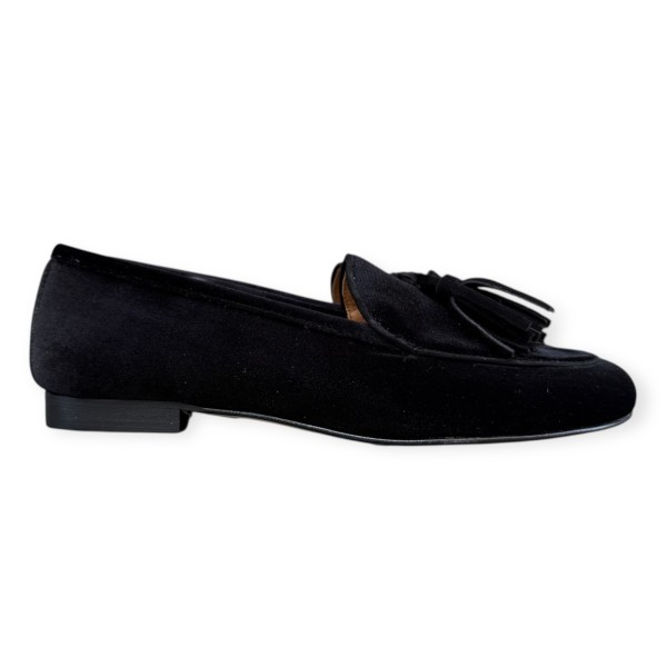 mocassino Elettra in velluto nero